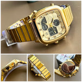 Fossil Retro Analog-Digital Gold Dial Gold Steel Strap Watch for Men - FS5889 Buy Now By Fossil