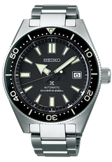 Shop Seiko Prospex Automatic Diver Black Dial Silver Steel Strap Watch For Men - SPB051J1 in USA