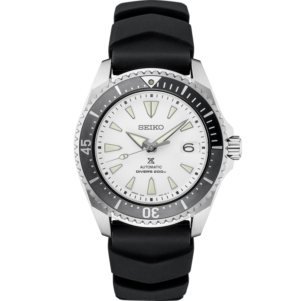Shop Seiko Shogun Prospex Titanium Divers Automatic White Dial Black Rubber Strap Watch For Men - SPB191J1 in USA
