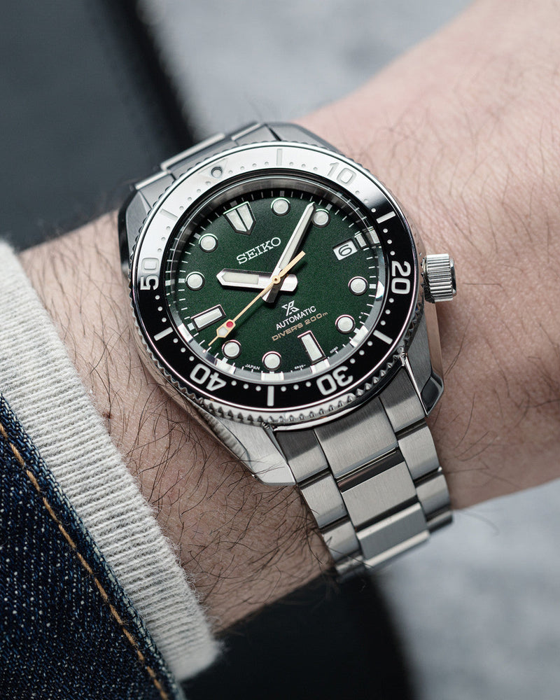 Shop Seiko Prospex 140th Anniversary Limited Divers Green Dial Silver Steel Strap Watch For Men - SPB207J1 in USA