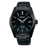 Shop Seiko Presage Sharp Edged Series Black Dial Black Steel Strap Watch For Men - SPB229J1 in USA