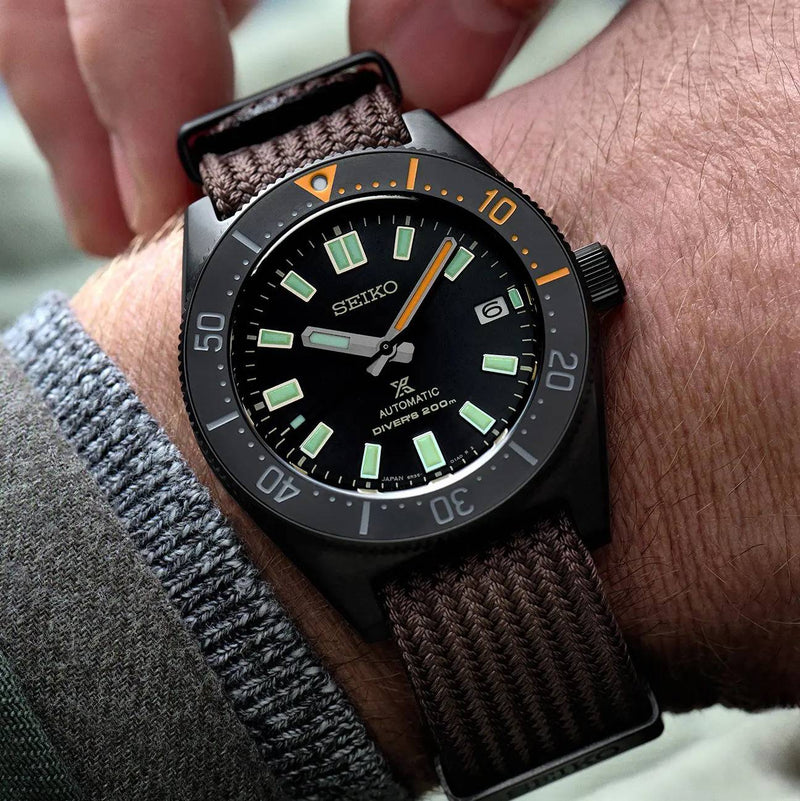Shop Seiko Prospex Black Series 1965 Limited Edition Black Dial Brown NATO Strap Watch For Men - SPB253J1 in USA