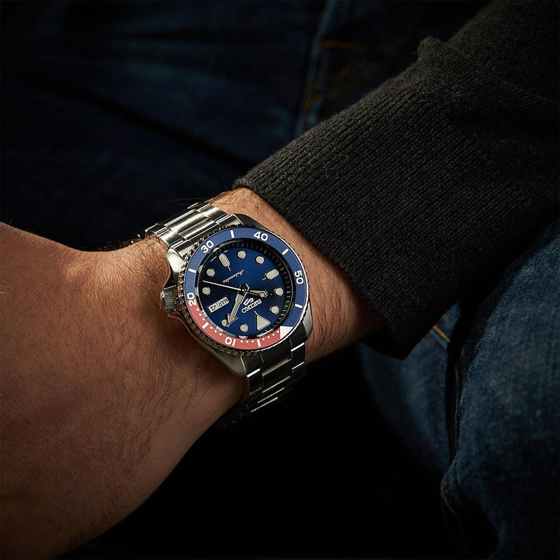 Seiko 5 Sports Automatic Blue Dial Silver Steel Strap Watch For Men - SRPD53K1 Buy Now By Seiko