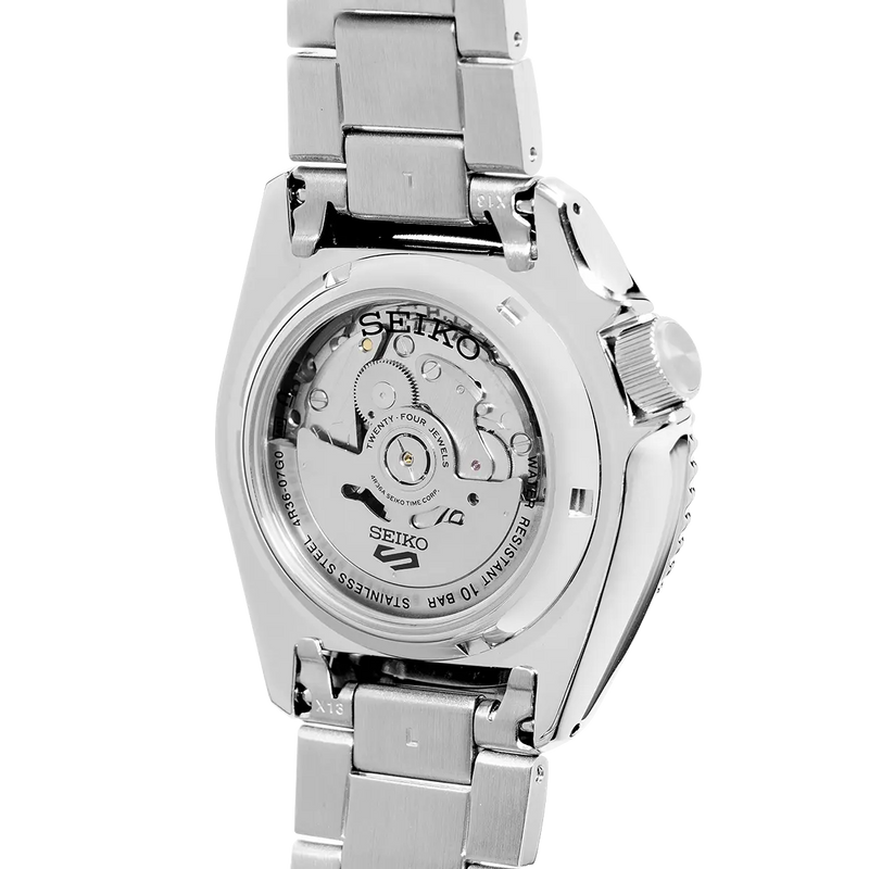 Seiko 5 Sports Automatic Day Date Black Dial Silver Steel Strap Watch for Men - SRPD55K1 Buy Now By Seiko