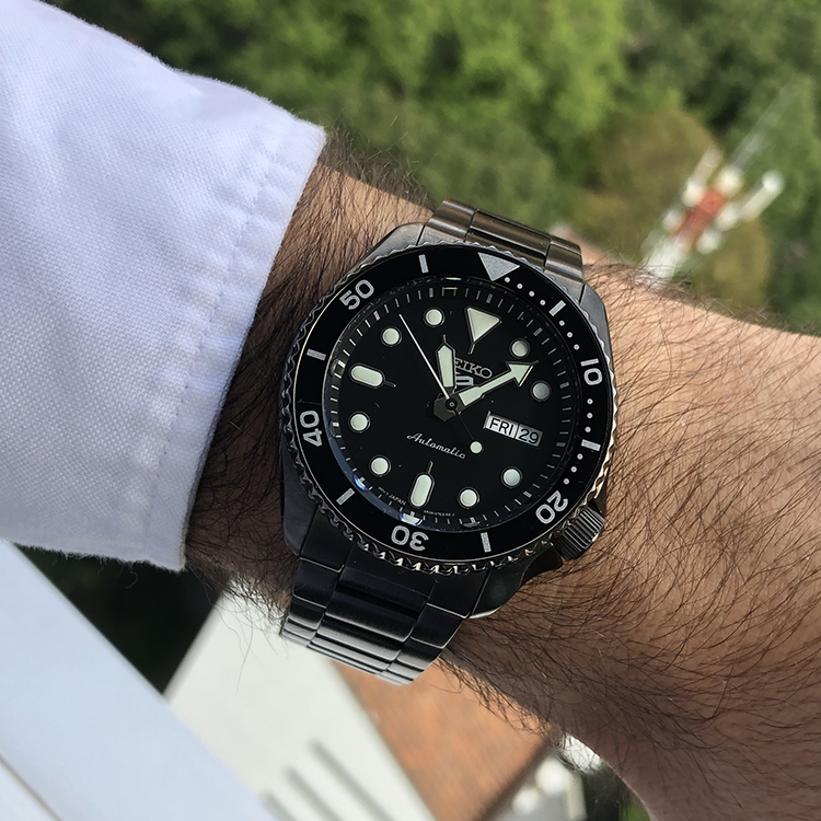 Seiko 5 Sports Automatic Black Dial Black Steel Strap Watch For Men - SRPD65K1 Buy Now By Seiko