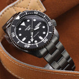 Seiko 5 Sports Automatic Black Dial Black Steel Strap Watch For Men - SRPD65K1 Buy Now By Seiko