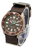 Seiko 5 Sport Automatic Brown Dial Brown Nylon Strap Watch For Men - SRPD85K1