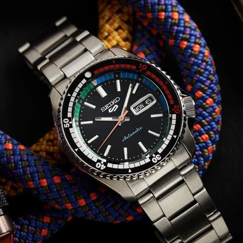 Seiko 5 Sports SKX Series Regatta Timer Retro Blue Dial Silver Steel Strap Watch For Men - SRPK13K1 Buy Now By Seiko