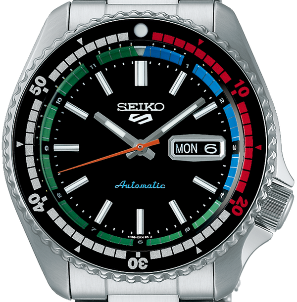 Seiko 5 Sports SKX Series Regatta Timer Retro Blue Dial Silver Steel Strap Watch For Men - SRPK13K1