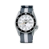 Seiko 5 Sports x Peanuts Surfboard Snoopy Limited Edition White Dial Two Tone NATO Strap Watch For Men - SRPK25K1 Buy Now By Seiko
