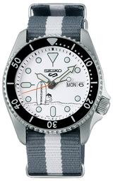 Seiko 5 Sports x Peanuts Surfboard Snoopy Limited Edition White Dial Two Tone NATO Strap Watch For Men - SRPK25K1 Buy Now By Seiko