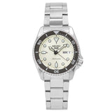 Seiko 5 Sports SKX Automatic Cream Dial Silver Steel Strap Watch For Men - SRPK31K1