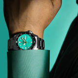 Seiko 5 Sports SKX Midi Automatic Teal Dial Silver Steel Strap Watch For Men - SRPK33K1 Buy Now By Seiko