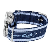 Shop Seiko 5 Sports Honda Super Cub Limited Edition Blue Dial Two Tone NATO Strap Watch For Men - SRPK37K1 in USA