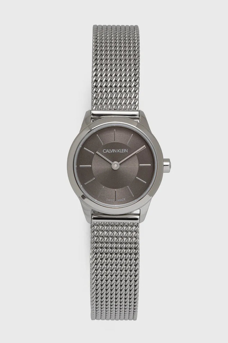 Calvin Klein Minimal Grey Dial Silver Mesh Bracelet Watch for Women - K3M23124 Buy Now By Calvin Klein