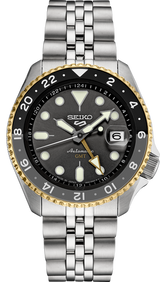 Seiko 5 Sports GMT US Special Edition Automatic Grey Dial Silver Steel Strap Watch For Men - SSK021K1 Buy Now By Seiko