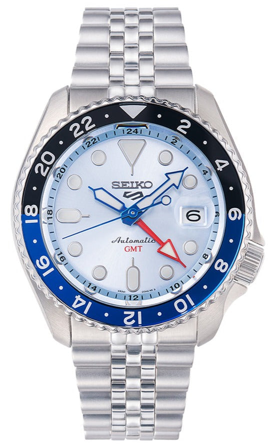 Shop Seiko 5 Sports Automatic GMT SKX Sports Style Asia Exclusive Limited Edition Ice Blue Dial Silver Steel Strap Watch For Men - SSK029K1 in USA