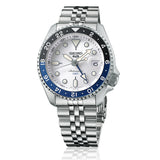 Shop Seiko 5 Sports SKX GMT Automatic Sky Blue Dial Silver Steel Strap Watch For Men - SSK033K1 in USA