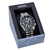 Shop Seiko 5 Sports SKX GMT Automatic Green Dial Silver Steel Strap Watch For Men - SSK035K1 in USA