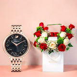 Swarovski Crystalline Chic Analog Black Dial Rose Gold Steel Strap Watch for Women - 5544587 Buy Now By Swarovski