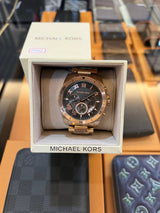 Michael Kors Brecken Chronograph Analog Black Dial Rose Gold Steel Strap Watch For Women - MK8563 Buy Now By Michael Kors