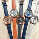 Fossil Boyfriend Automatic Skeleton Silver Dial Brown Leather Strap Watch for Women - ME3109 Buy Now By Fossil