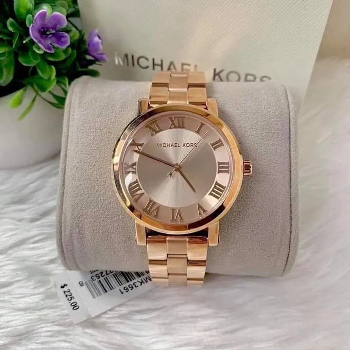 Michael Kors Norie Rose Gold Dial Rose Gold Steel Strap Watch for Women - MK3561 Buy Now By Michael Kors