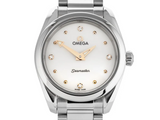 Shop Omega Seamaster Aqua Terra Quartz Diamond Silver Dial Silver Steel Strap Watch for Women - 220.10.28.60.54.001 in USA