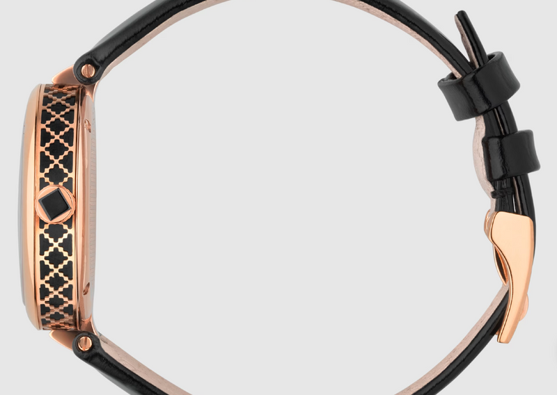 Shop Gucci Diamantissima Quartz Black Dial Black Leather Strap Watch for Women - YA141501 in USA