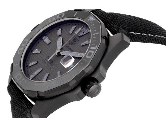 Tag Heuer Aquaracer 300 Swiss Limited Edition Black Dial Black Nylon Strap Watch for Men - WAY218B.FC6364 Buy Now By Tag Heuer