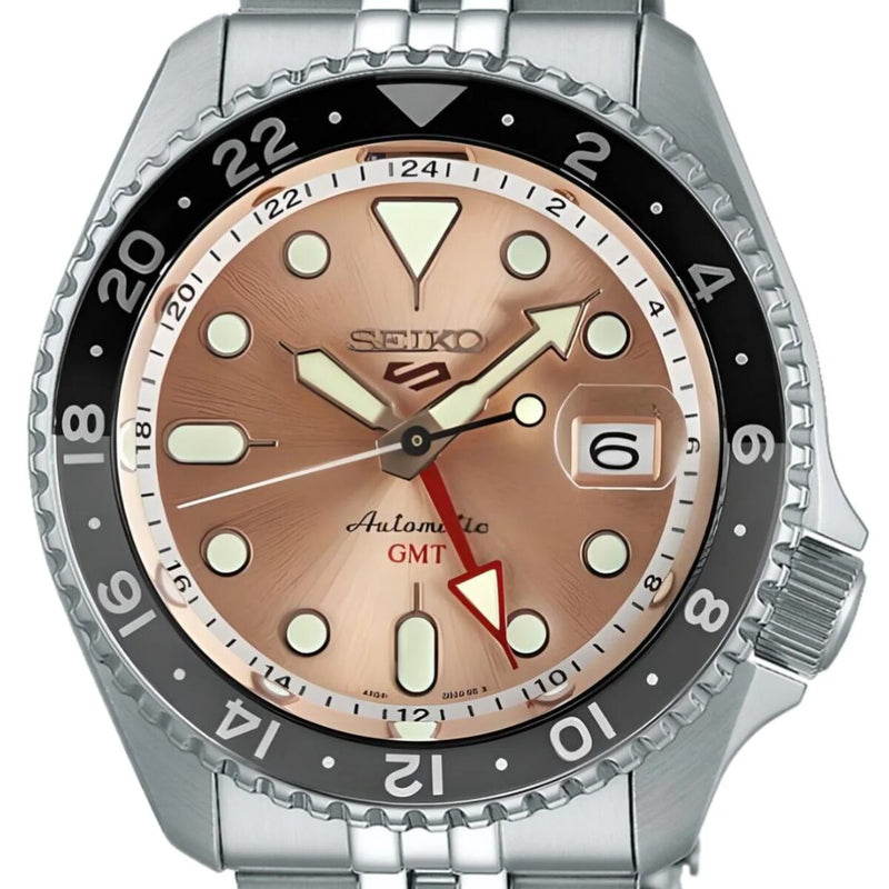 Seiko 5 Sports GMT Thong Sia Limited Edition Brown Dial Silver Steel Strap Watch for Men - SSK043K1 Buy Now By Seiko