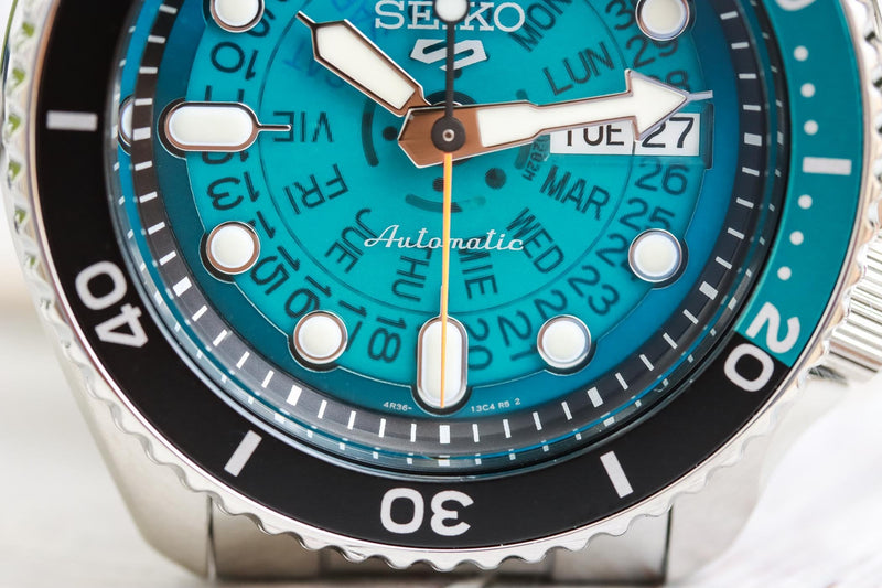 Seiko 5 Sports SKX Skeleton Green Dial Silver Steel Strap Watch For Men - SRPJ45K1 Buy Now By Seiko