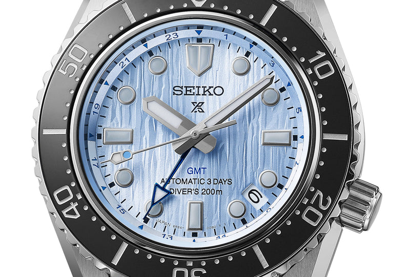 Shop Seiko Prospex Limited Edition Automatic GMT Glacier Blue Dial Silver Steel Strap Watch For Men - SPB385J1 in USA