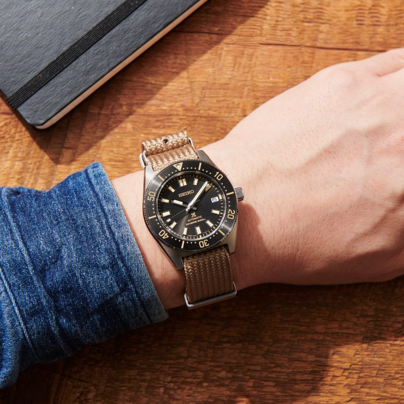 Shop Seiko Prospex 1965 Diver’s Re-Interpretation Automatic Black Dial Brown NATO Strap Watch For Men - SPB239J1 in USA