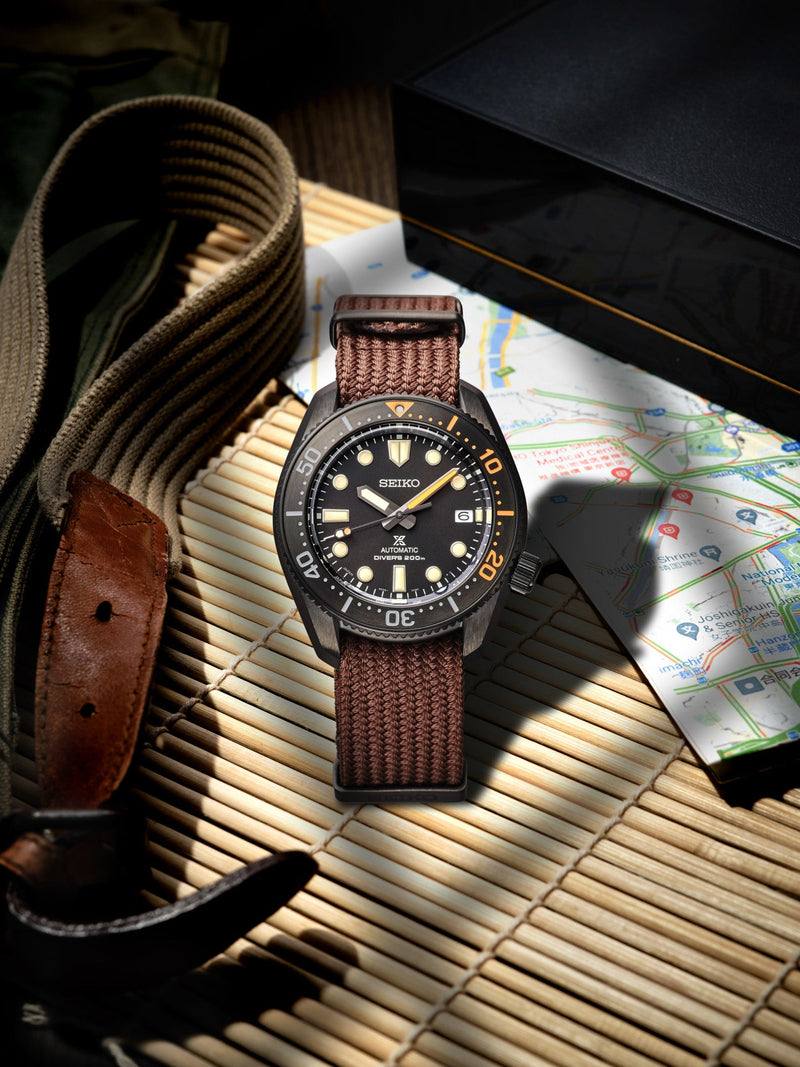 Shop Seiko Prospex Black Series 1965 Limited Edition Black Dial Brown NATO Strap Watch For Men - SPB253J1 in USA