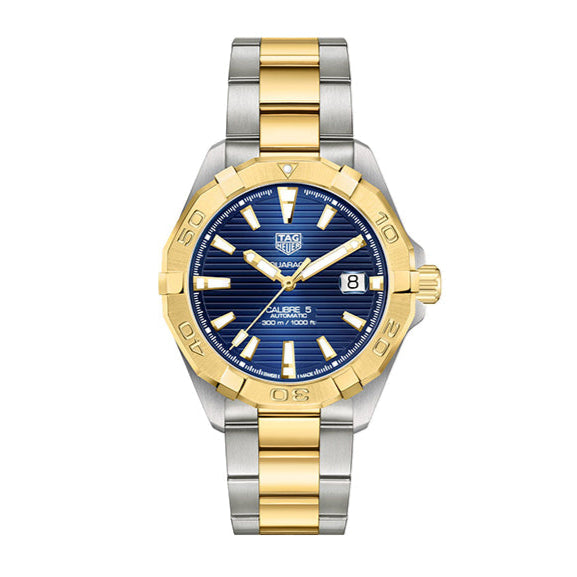 Shop Tag Heuer Aquaracer Calibre 5 Blue Dial Two Tone Steel Strap Watch for Women - WBD2120.BB0930 in USA