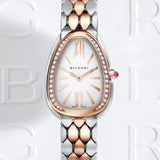Bvlgari Serpenti Seduttori Diamonds Silver Dial Two Tone Steel Strap Watch for Women - SERPENTI103274