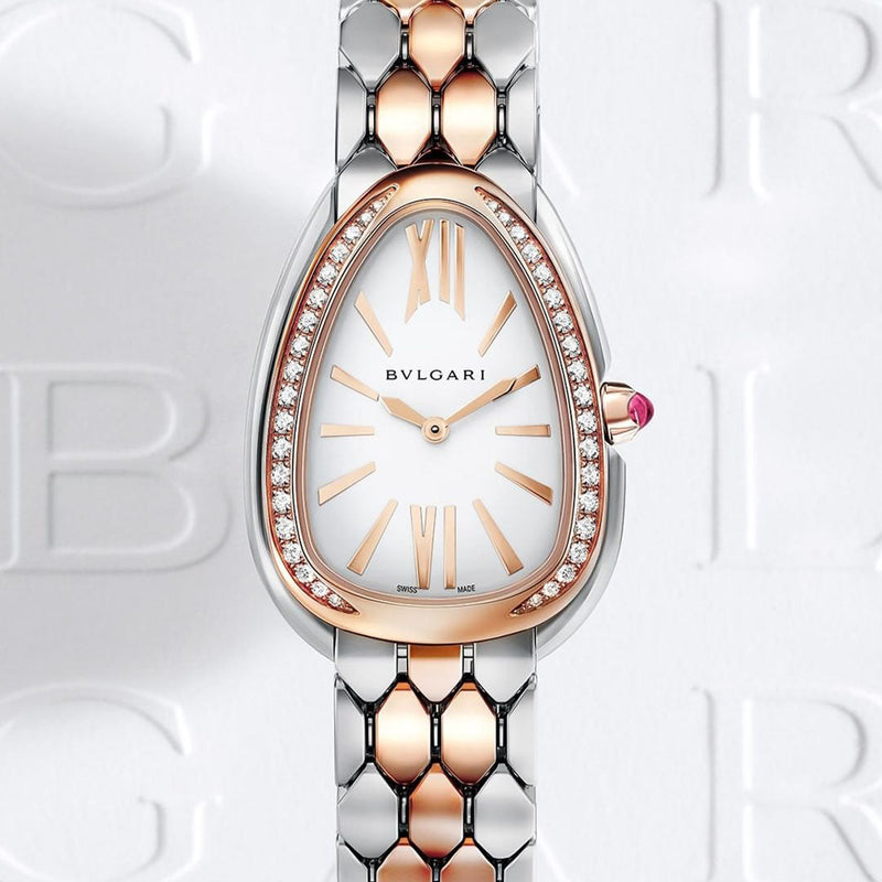 Bvlgari Serpenti Seduttori Diamonds Silver Dial Two Tone Steel Strap Watch for Women - SERPENTI103274