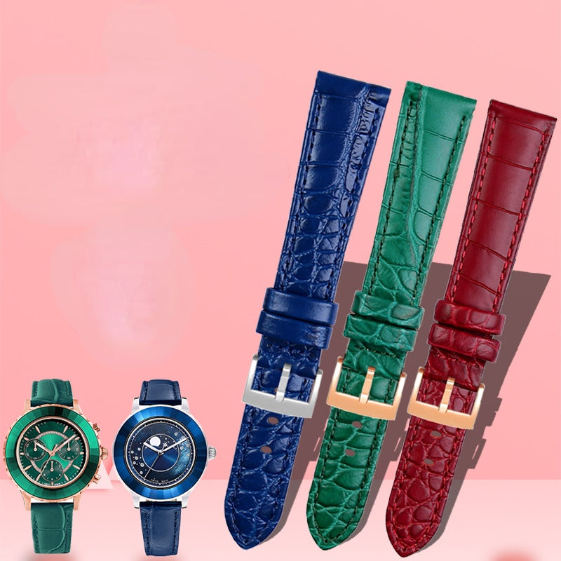Shop Swarovski Octea Lux Chrono Red Dial Red Leather Strap Watch for Women - 5547642 in USA