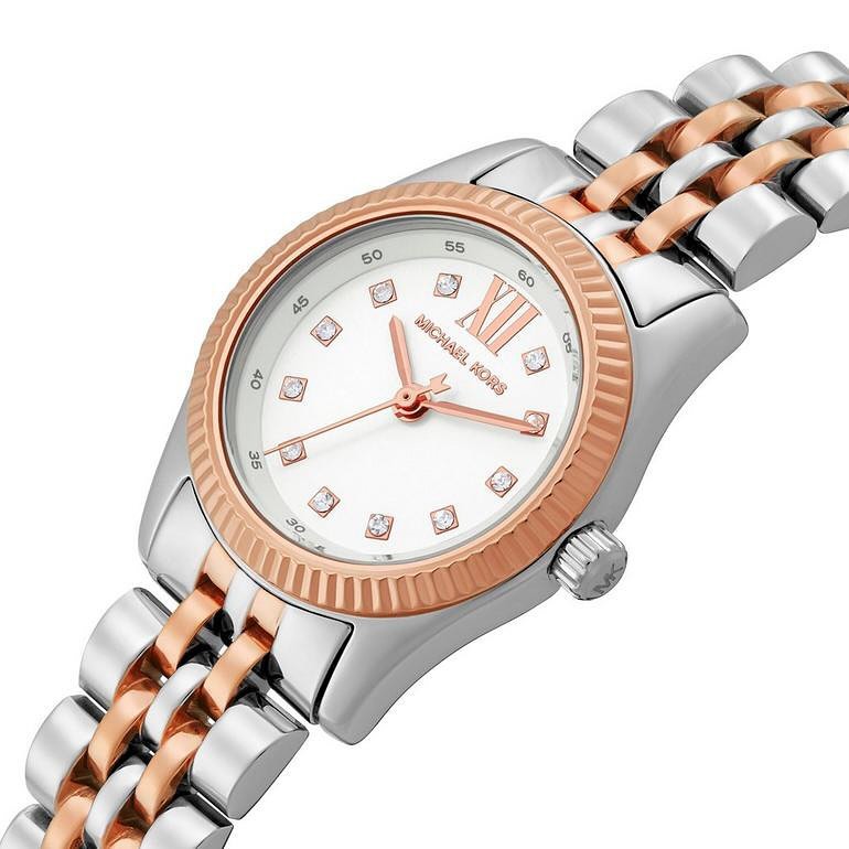 Michael Kors Lexington Three-Hand White Dial Two Tone Steel Strap Watch for Women - MK4817 Buy Now By Michael Kors