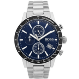 Shop Hugo Boss Rafale Quartz Blue Dial Silver Steel Strap Watch for Men - 1513510 in USA