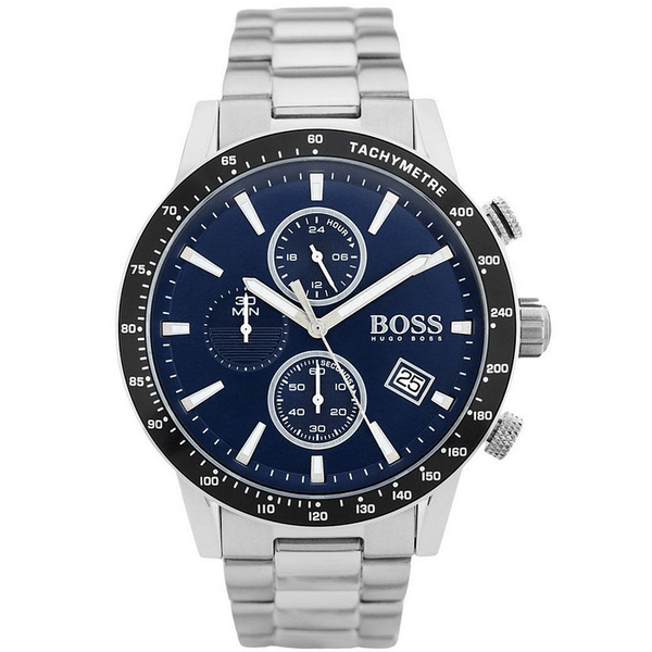 Shop Hugo Boss Rafale Quartz Blue Dial Silver Steel Strap Watch for Men - 1513510 in USA
