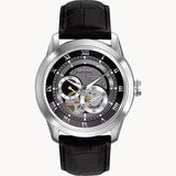 Shop Bulova BVA Classic Automatic Silver Dial Black Leather Strap Watch for Men - 96A135 in USA