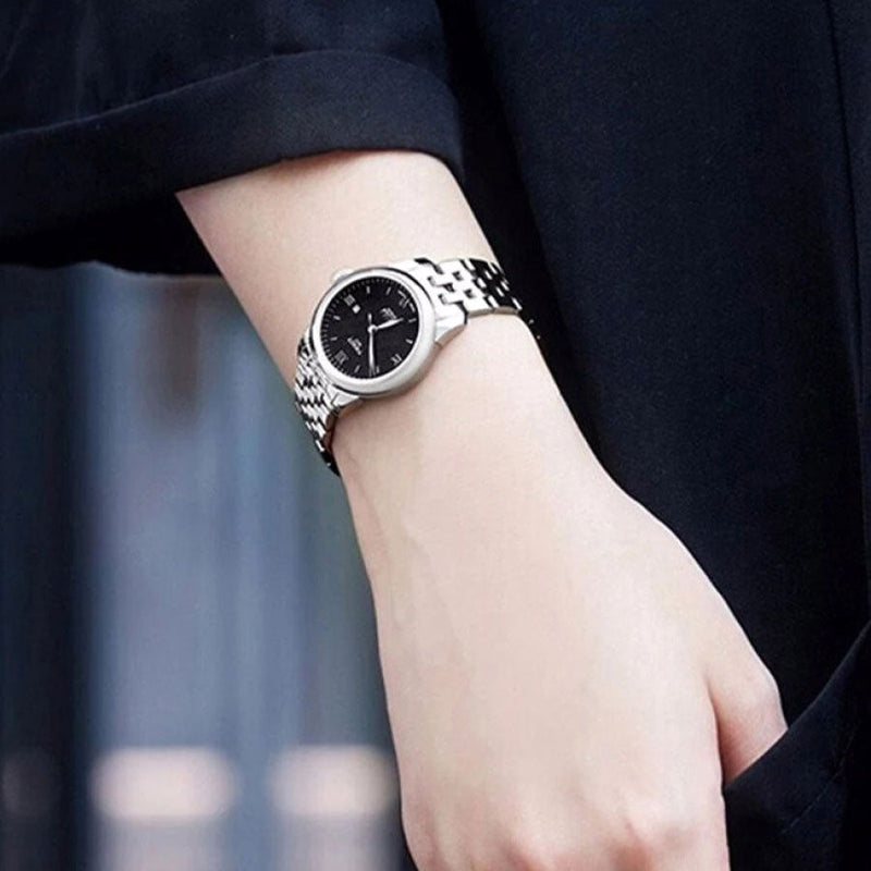 Tissot Le Locle Automatic Lady Black Dial Silver Steel Strap Watch For Women - T006.207.11.058.00 Buy Now By Tissot