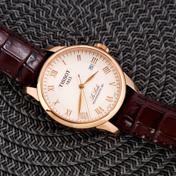 Tissot Le Locle Powermatic 80 Silver Dial Brown Leather Strap Watch For Men - T006.407.36.033.00 Buy Now By Tissot