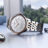 Tissot Le Locle Powermatic 80 Diamonds Silver Dial Two Tone Steel Strap Watch For Men - T006.407.22.036.01
