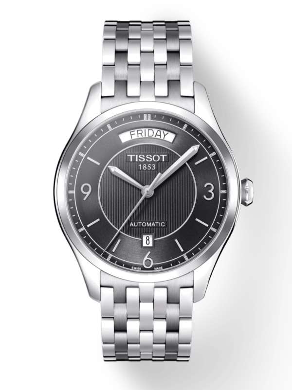 Shop Tissot T Classic T One Automatic Black Dial Silver Steel Strap Watch For Men - T038.430.11.057.00 in USA