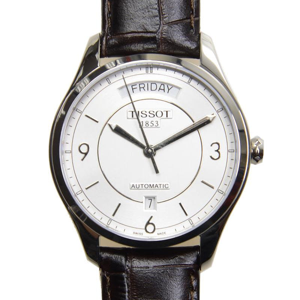Shop Tissot T Classic T One Automatic Silver Dial Brown Leather Strap Watch For Men - T038.430.16.037.00 in USA
