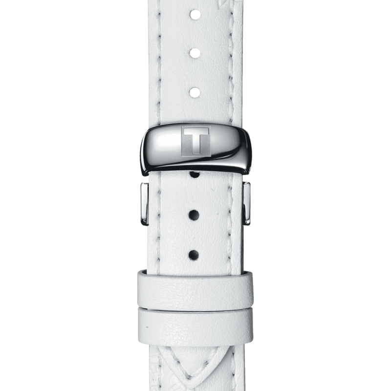 Tissot Dressport Chronograph Mother of Pearl Dial White Leather Strap Watch for Women - T050.217.17.117.00 Buy Now By Tissot