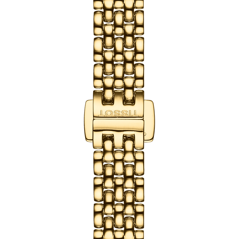 Tissot Lovely Gold Dial Gold Steel Strap Watch For Women - T058.009.33.021.00